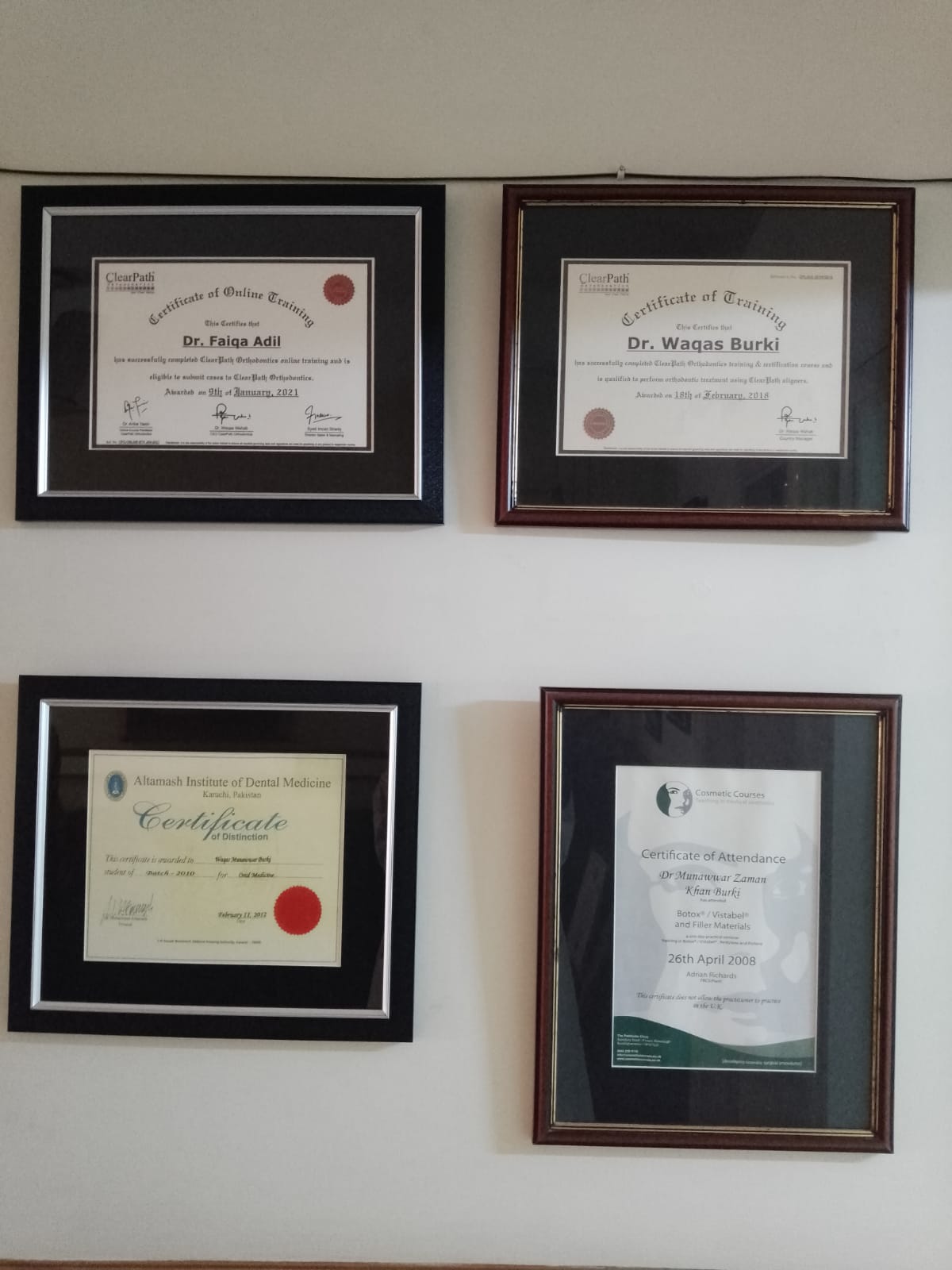 burki dental certificates